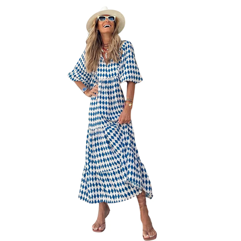 Robe longue maxi à manches courtes - Image 4
