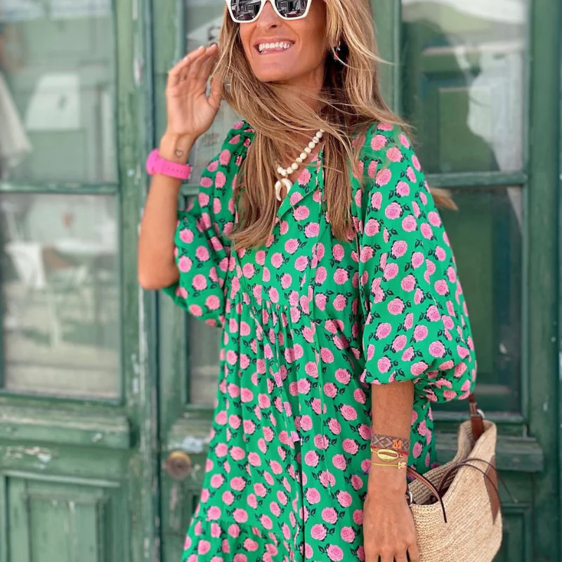 Robe longue maxi à manches courtes - Image 6