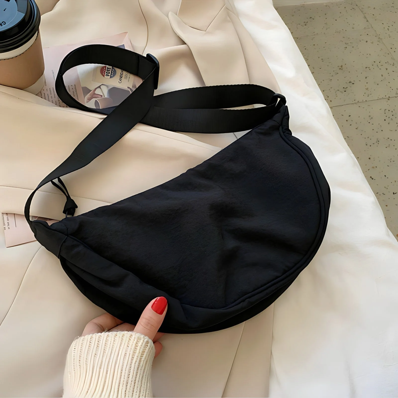 Sac bandoulière tendance fermeture zippée - Image 8