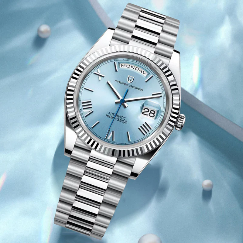 Elias – Montre à cadran rond avec affichage de la date et bracelet ajustable - Image 6