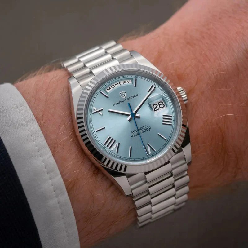 Elias – Montre à cadran rond avec affichage de la date et bracelet ajustable - Image 8