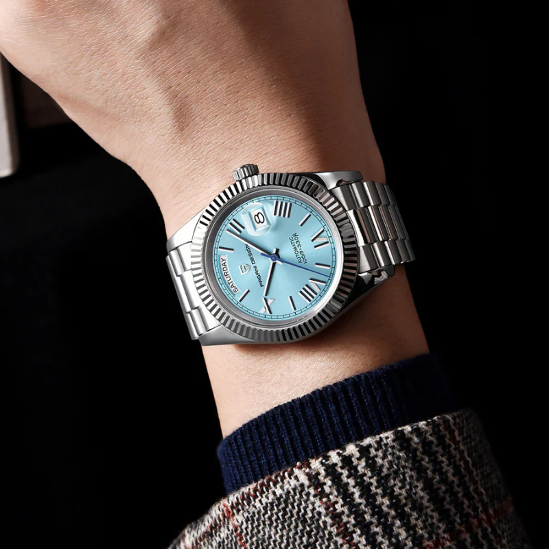 Elias – Montre à cadran rond avec affichage de la date et bracelet ajustable - Image 9