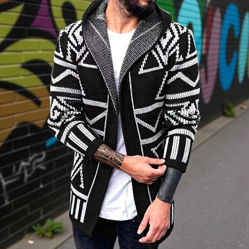 Cardigan homme à capuche imprimé Elijah - Image 2