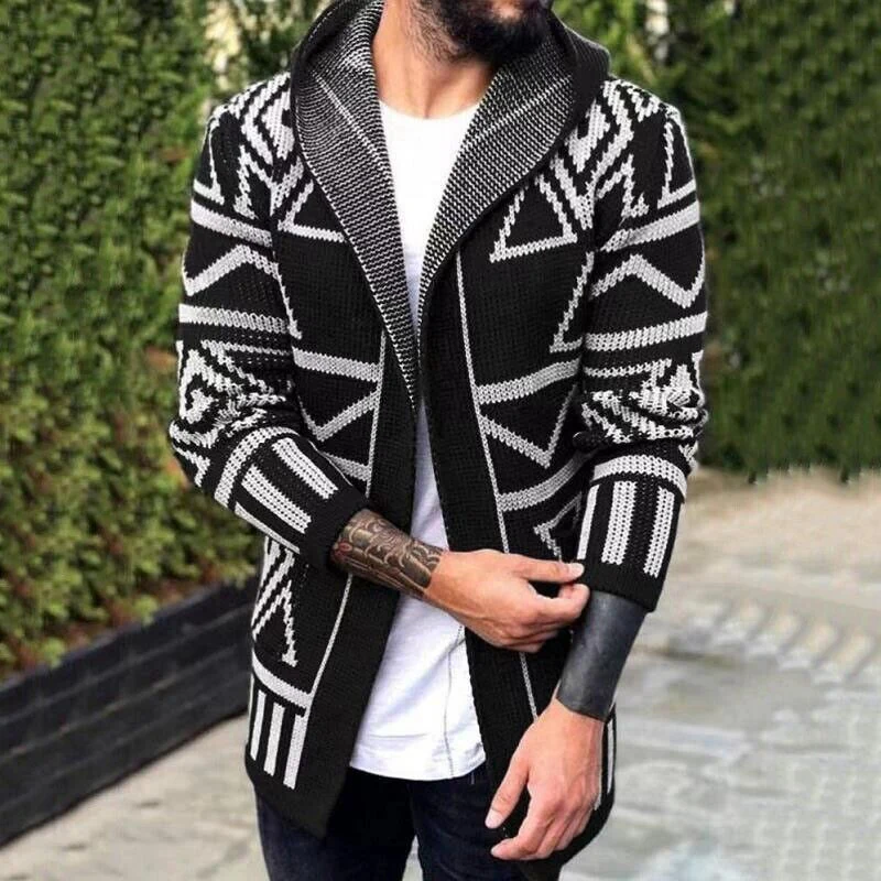 Cardigan homme à capuche imprimé Elijah - Image 3