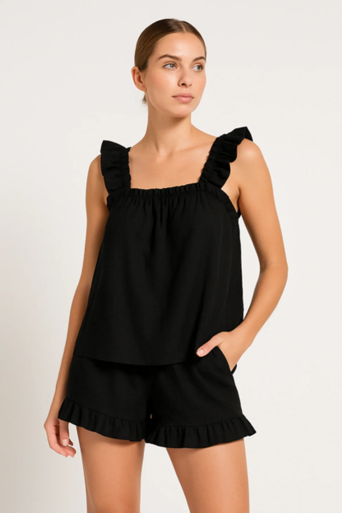Elina – Ensemble pyjama deux pièces confortable avec détails à volants - Image 2
