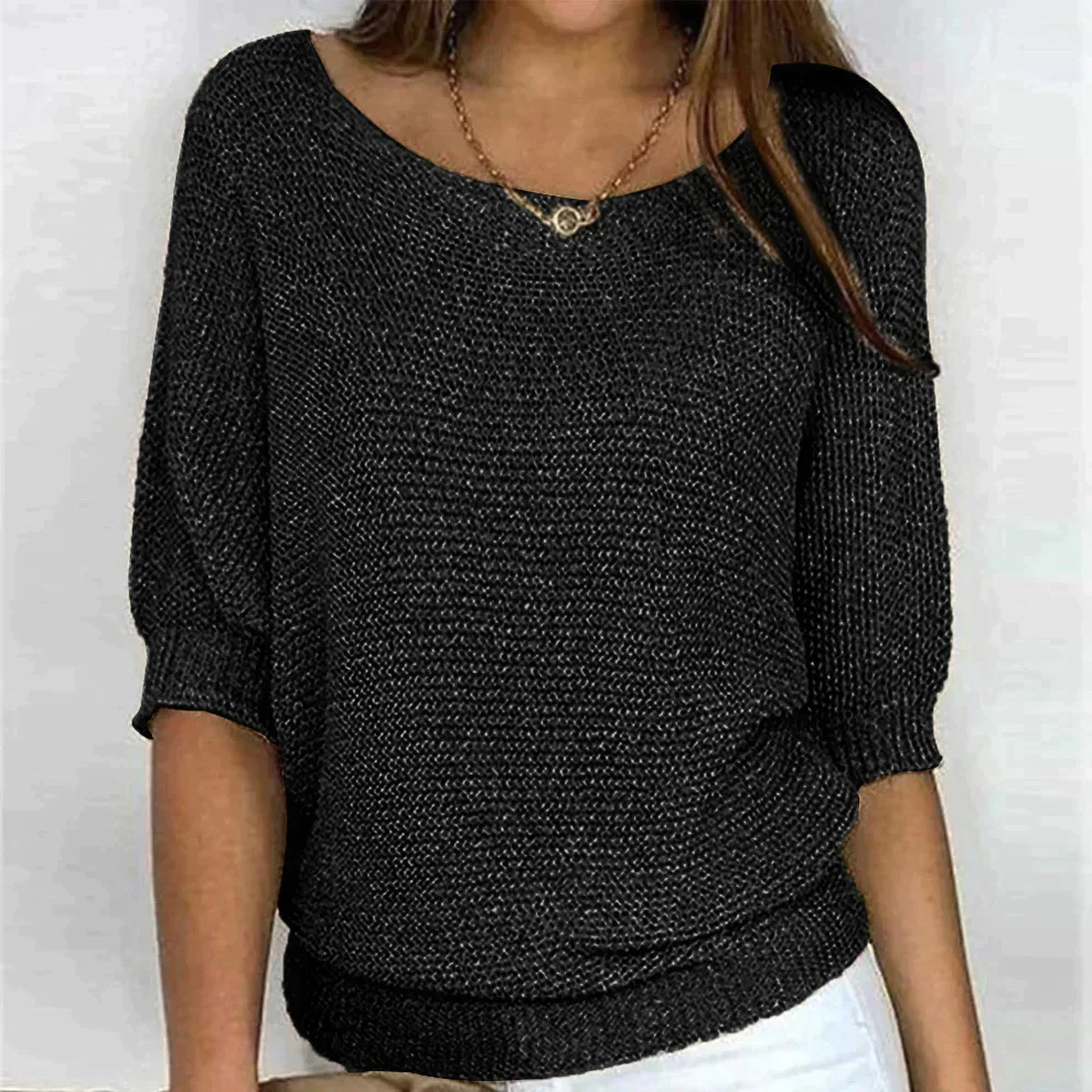 Elise - Pull tricot décontracté col rond