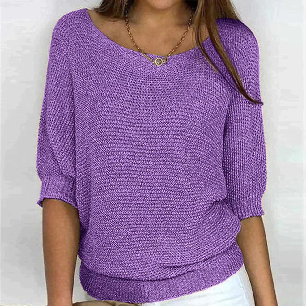Elise - Pull tricot décontracté col rond - Image 8