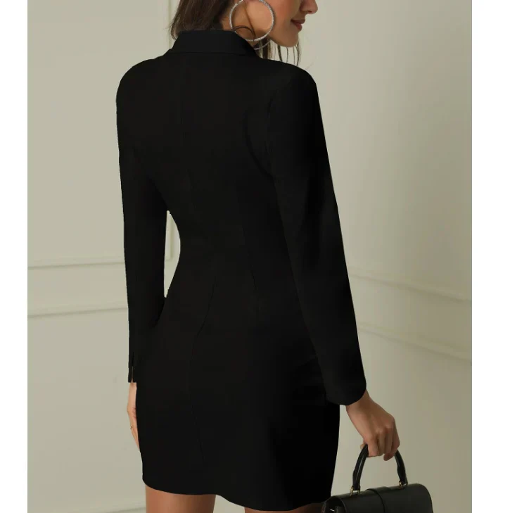Robe blazer trench femme double boutonnage - Image 4