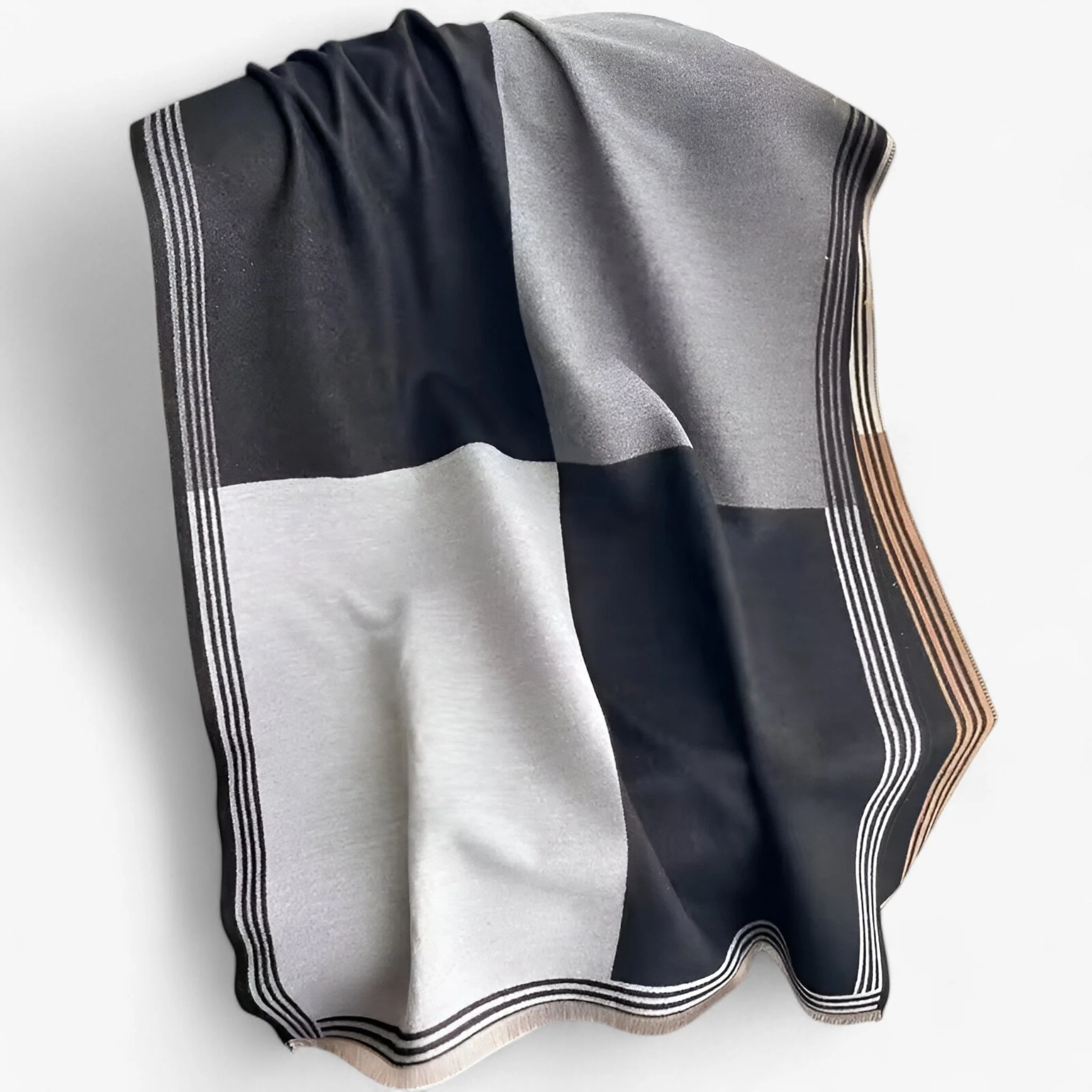 Écharpe surdimensionnée à motif géométrique - Image 8