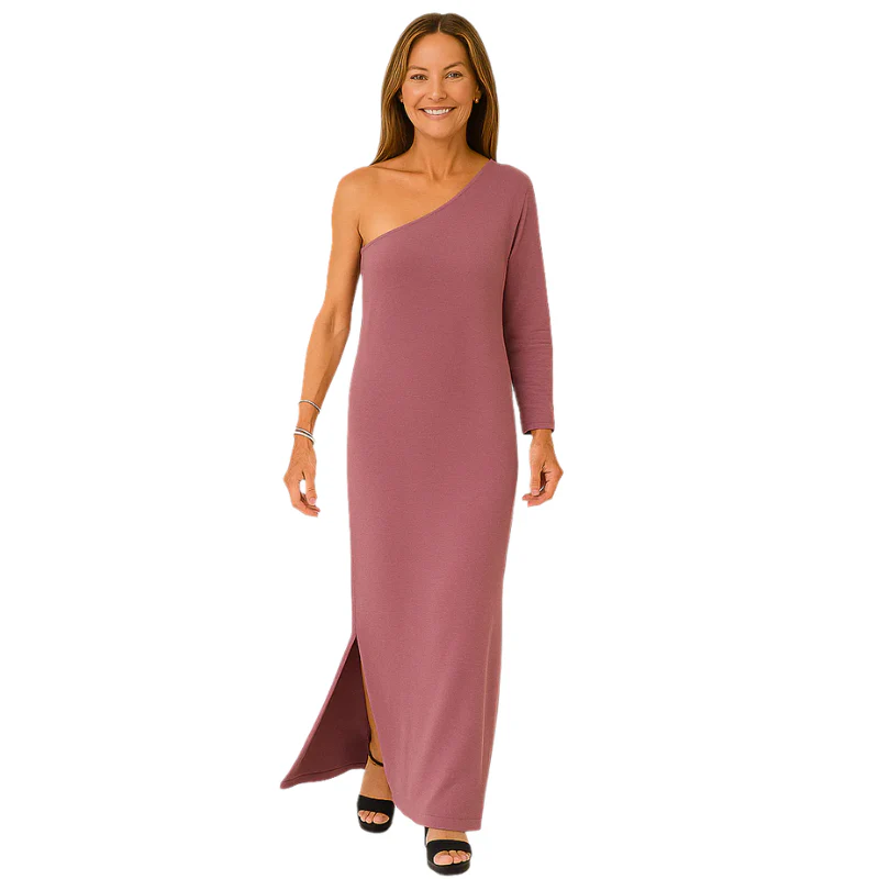 Robe midi sans manches avec fente latérale asymétrique - Image 2