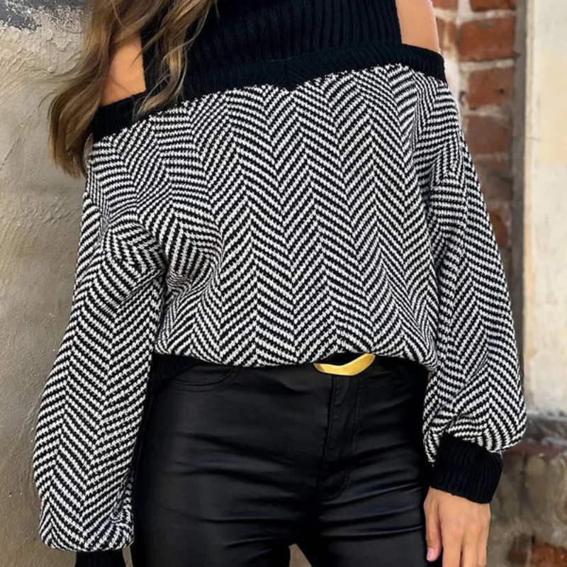 Pull femme col rond avec épaules fendues - Image 4