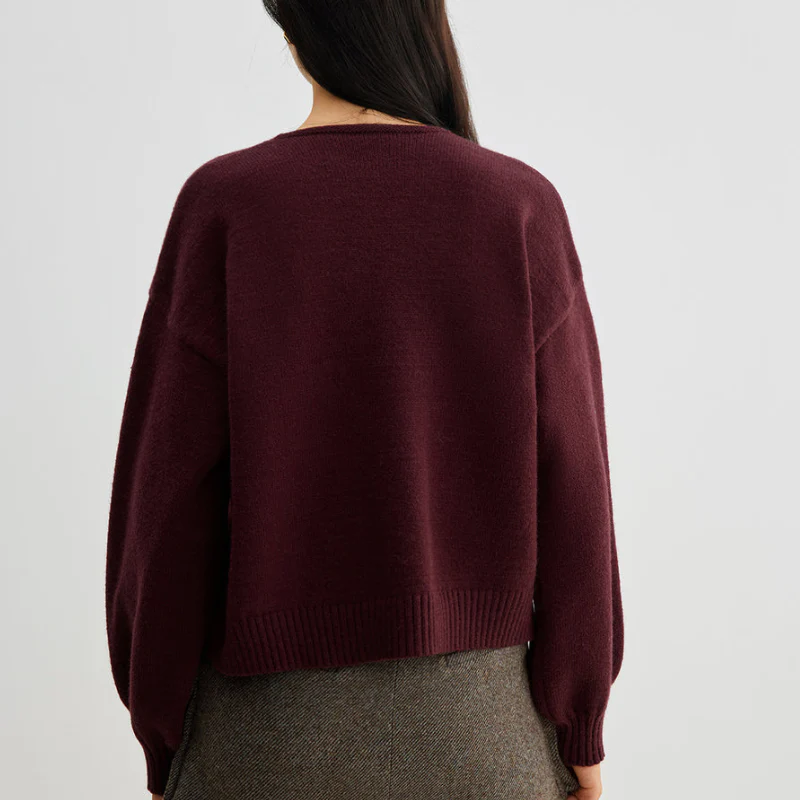 Pull femme manches lanterne col rond avec nœud - Image 6