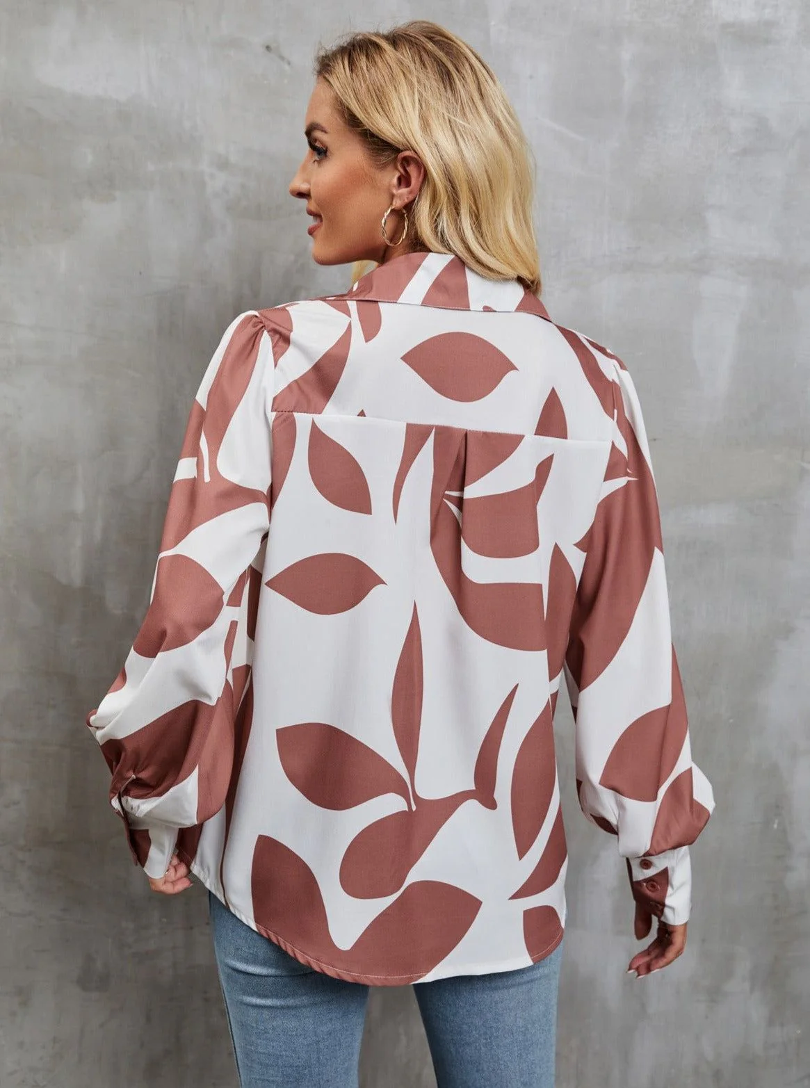 Ella - Chemise Décontractée à Manches Longues avec Imprimé Abstrait - Image 4