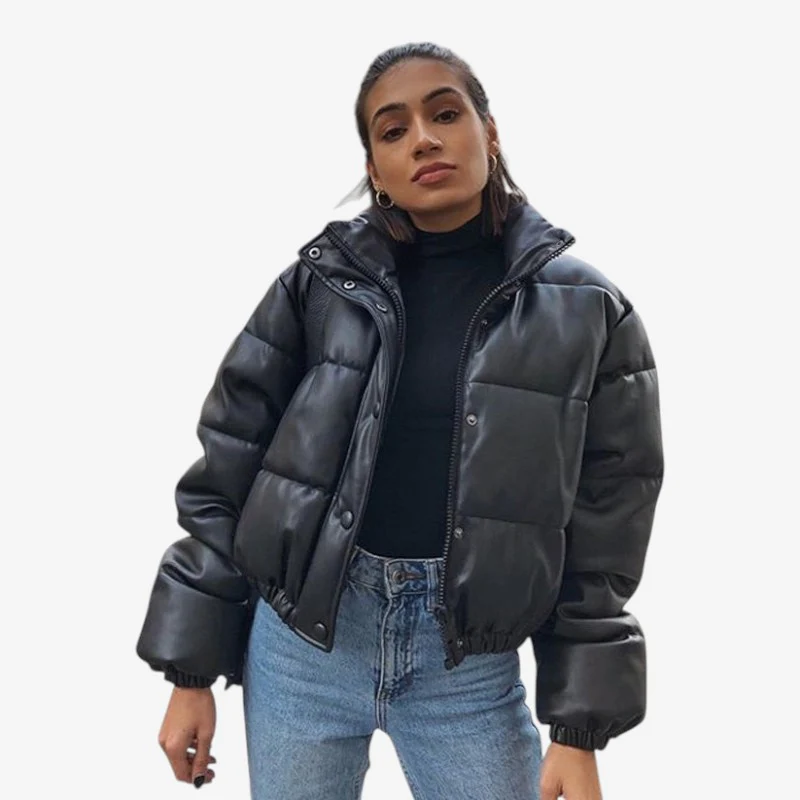 Bomber femme col montant zippé manches longues