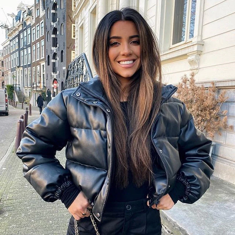Bomber femme col montant zippé manches longues - Image 2