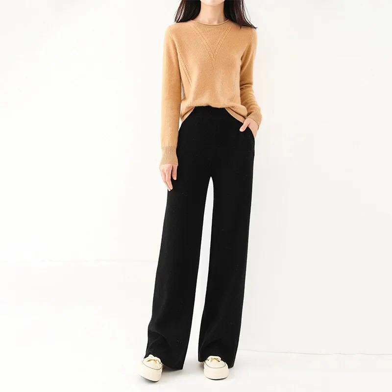 Pantalon femme taille haute jambe large - Image 12