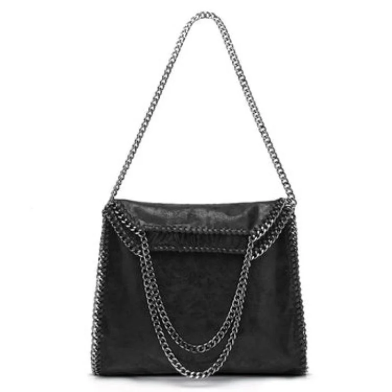 Petit sac à main en cuir avec bandoulière chaîne