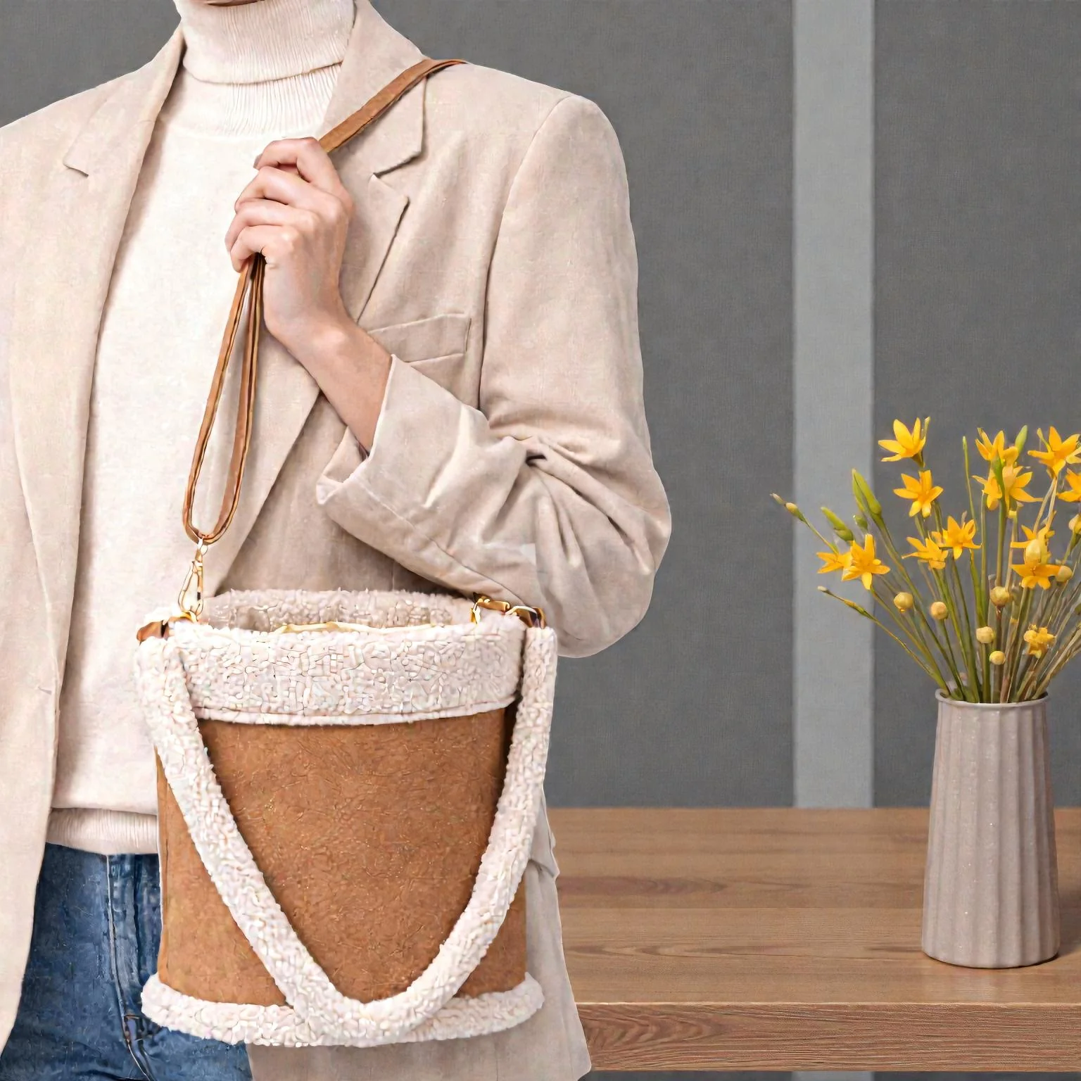 Elora – Sac à Bandoulière en Forme de Tonneau avec Sangle réglable - Image 4