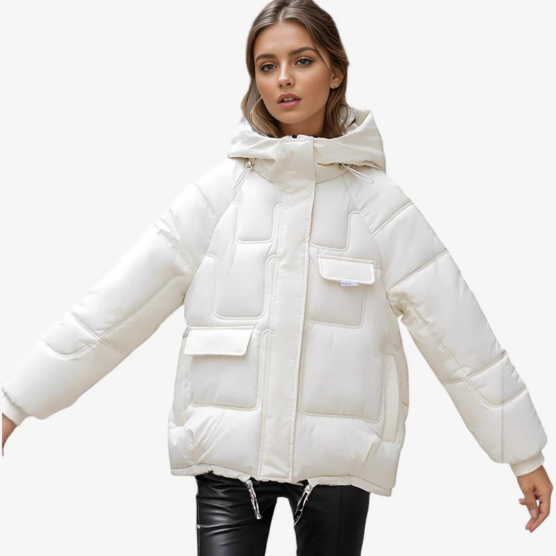 Veste ample à capuche manches longues