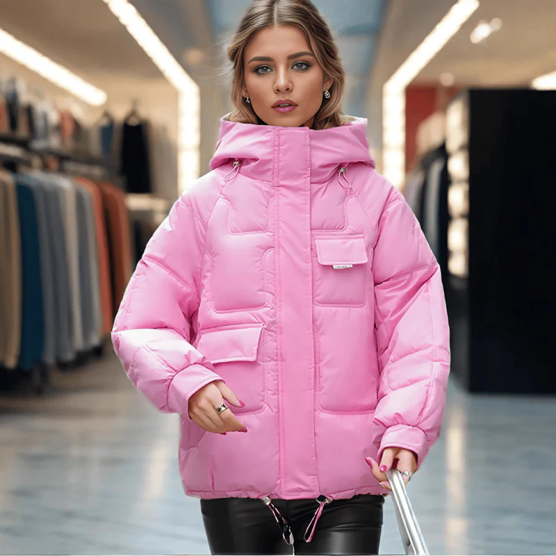 Veste ample à capuche manches longues - Image 7