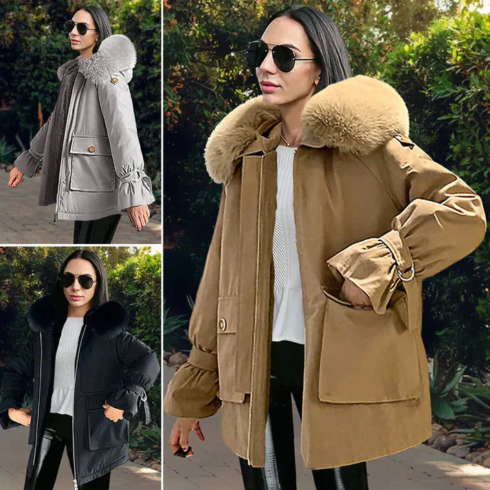 Manteau femme à capuche doublure chaude - Image 4