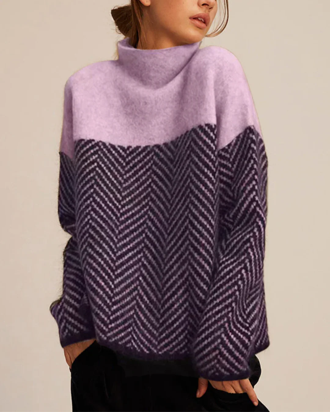 Pull col roulé élégant à manches longues - Image 3