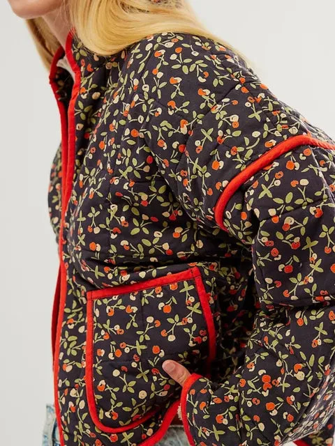 Veste d'hiver élégante à imprimé floral pour un confort ultime - Image 5