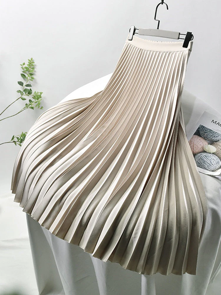 Jupe taille haute plissée femme design intemporel