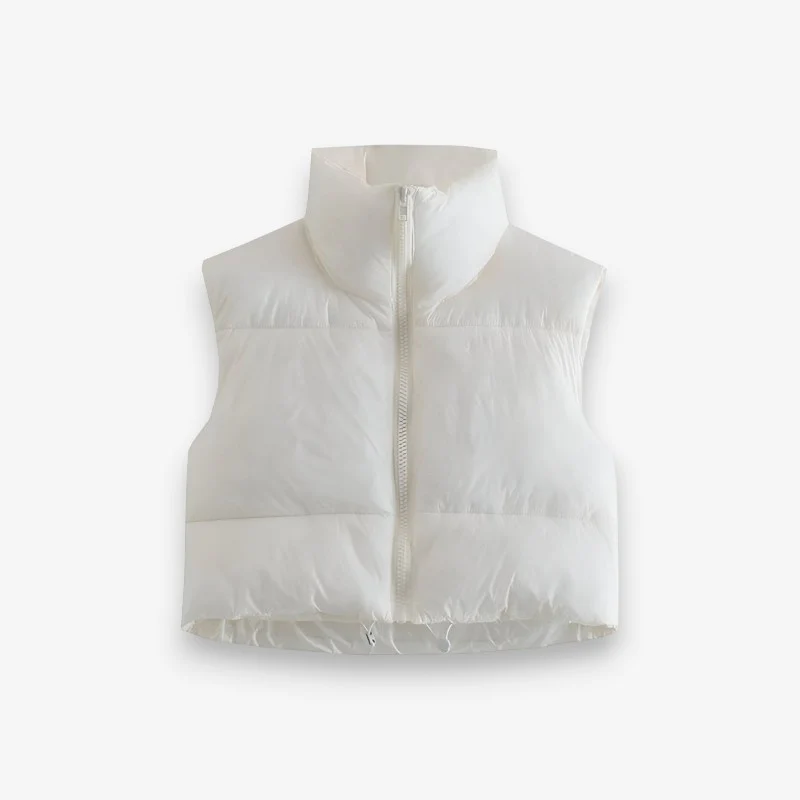 Manteau femme sans manches col montant zippé - Image 4