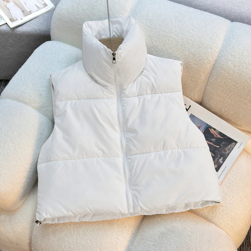Manteau femme sans manches col montant zippé - Image 6