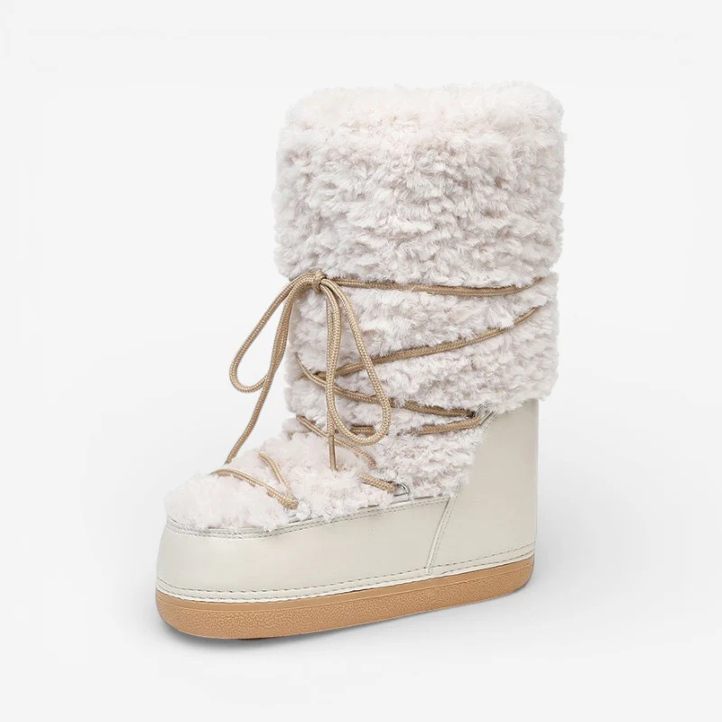 Bottes de neige mi-mollet Emily avec semelle épaisse et doublure douce