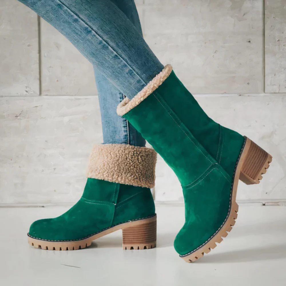 Bottines femme doublure polaire talon épais - Image 8