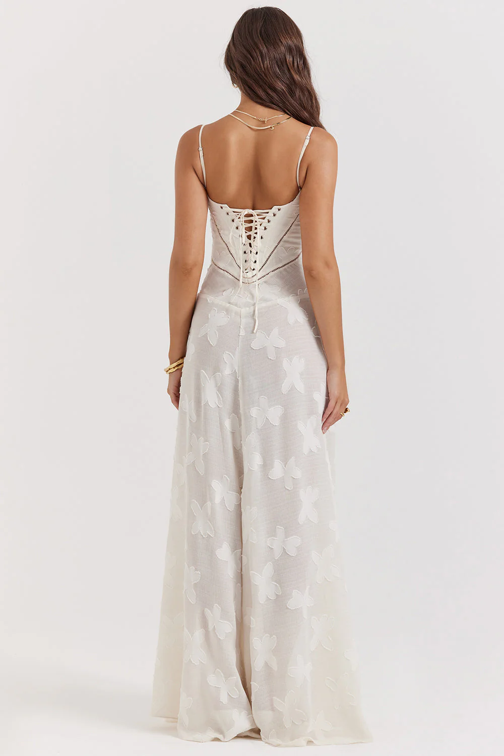 Robe longue femme dos nu motif floral - Image 5
