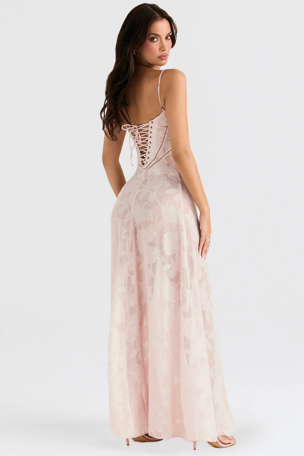 Robe longue femme dos nu motif floral - Image 7