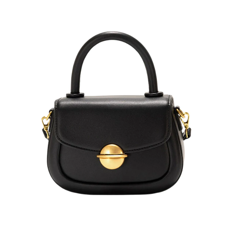 Sac bandoulière à rabat avec bouton + bandoulière réglable