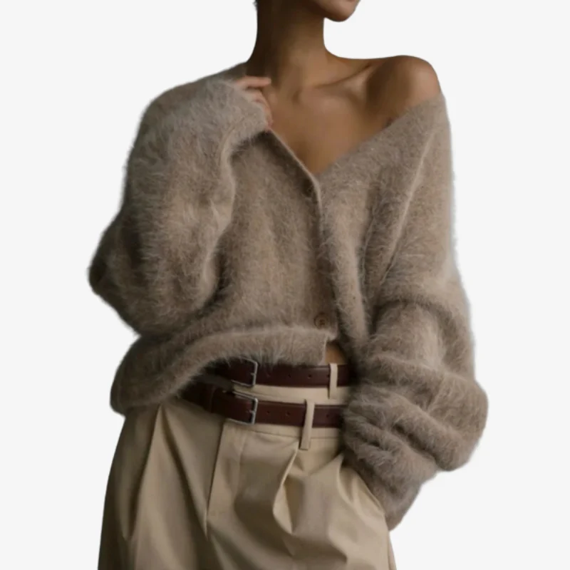 Emma – Cardigan à coupe ample avec fermeture à boutons et manches longues - Image 2