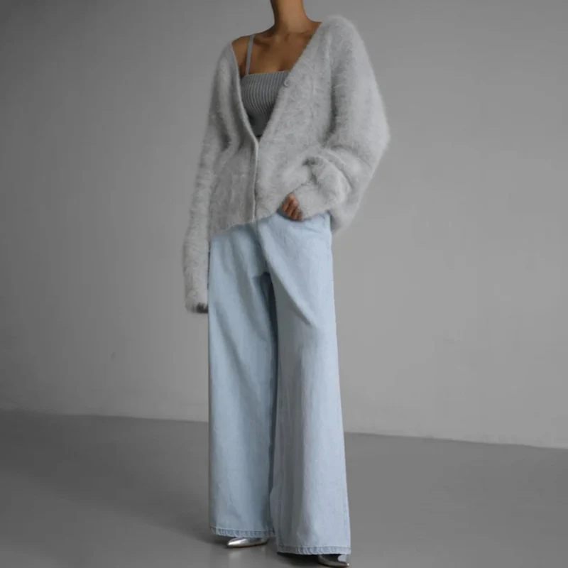 Emma – Cardigan à coupe ample avec fermeture à boutons et manches longues - Image 5