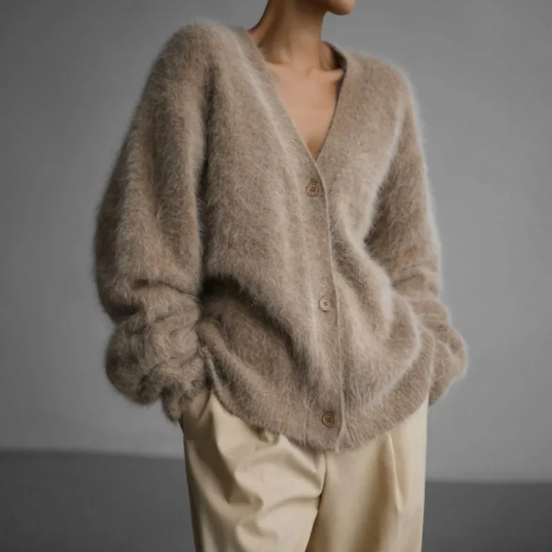Emma – Cardigan à coupe ample avec fermeture à boutons et manches longues - Image 6