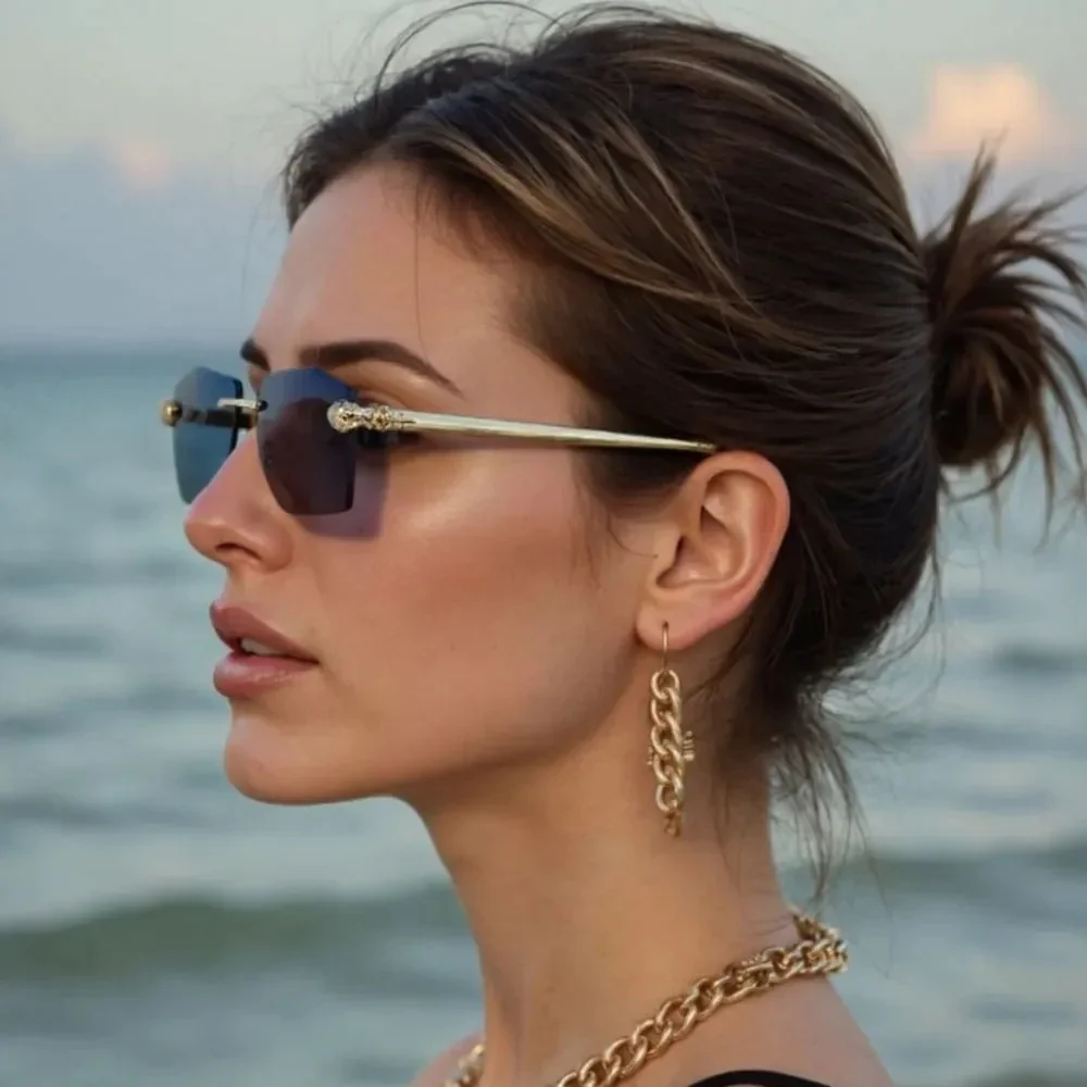 Lunettes de soleil femme géométriques monture unique - Image 6