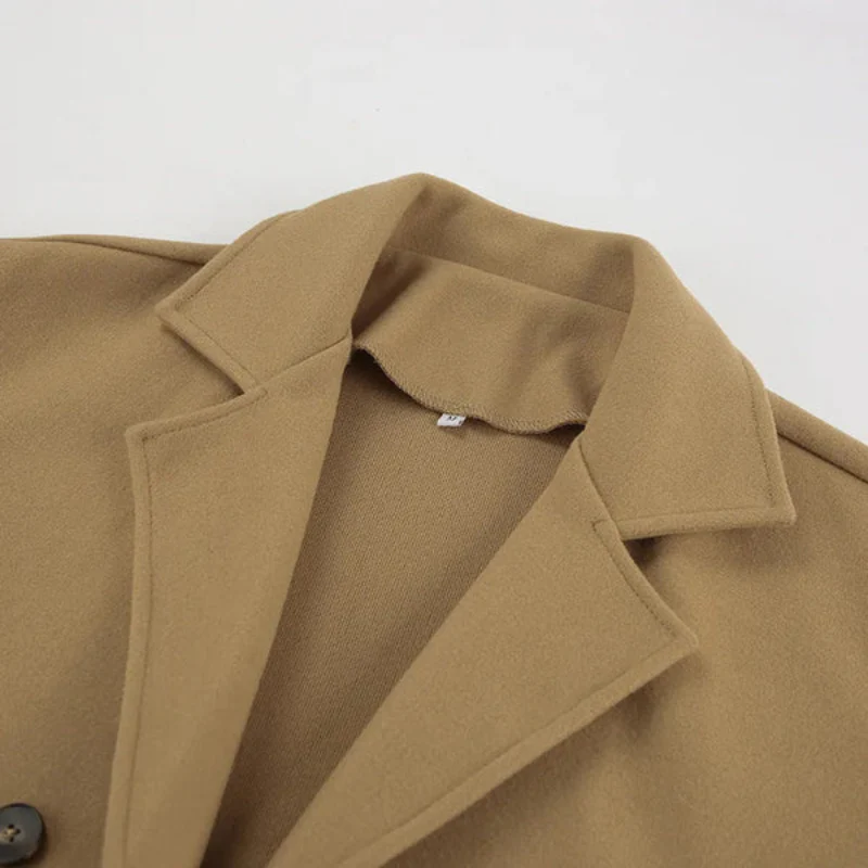 Manteau à manches longues à double couche avec col à revers - Image 4