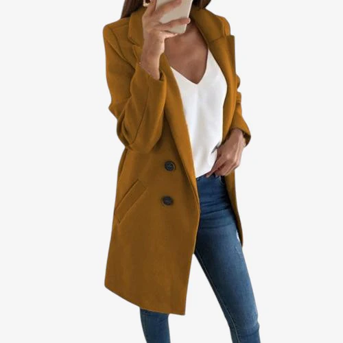 Manteau femme mi-long avec col et poches fonctionnelles - Image 5