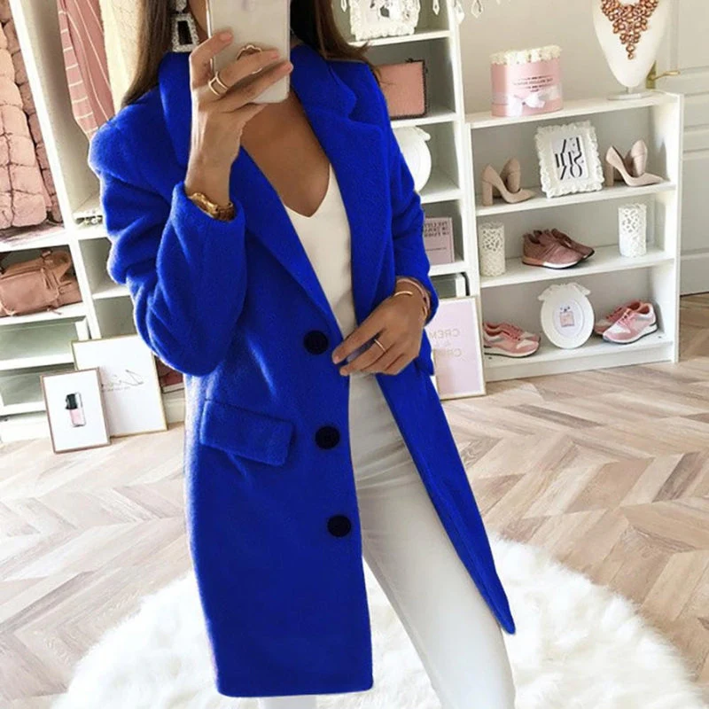 Manteau femme mi-long avec col et poches fonctionnelles - Image 7