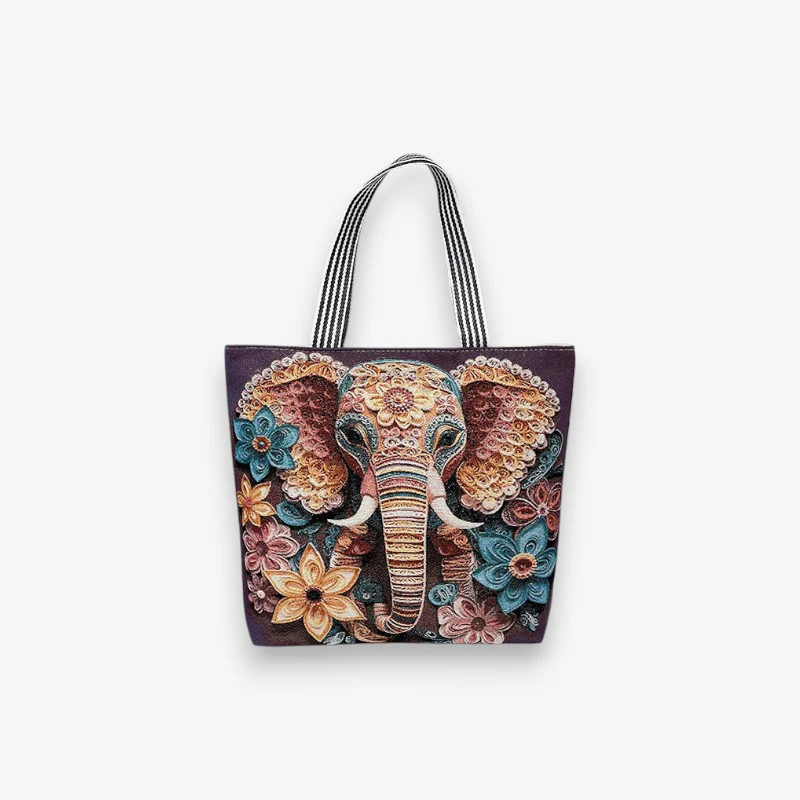 Sac cabas femme imprimé avec grand compartiment - Image 3