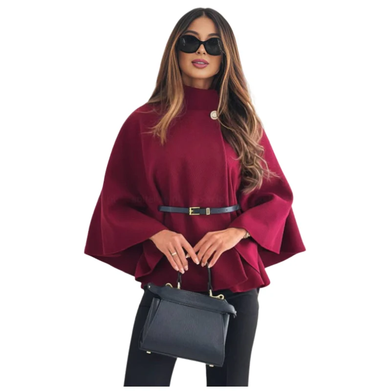 Veste à manches chauve-souris avec ceinture ajustable