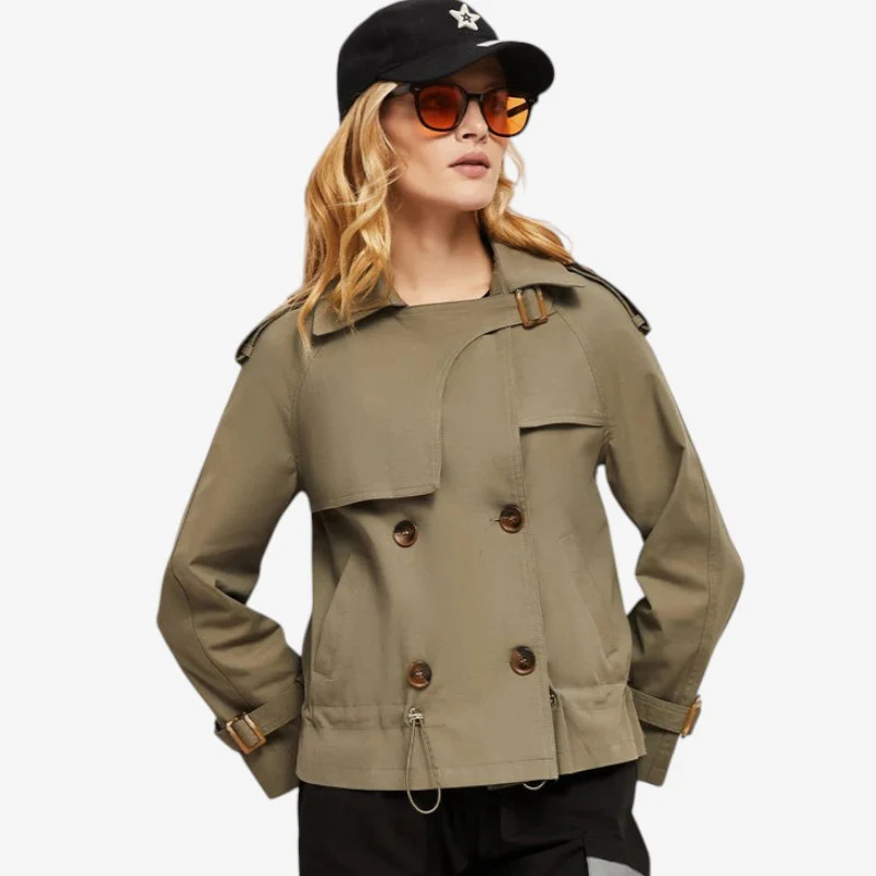 Trench-coat à double boutonnage avec col à revers - Image 3