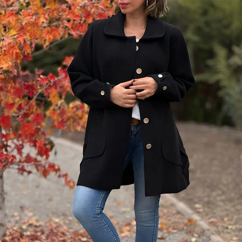 Veste femme boutonnée décontractée avec poches - Image 3