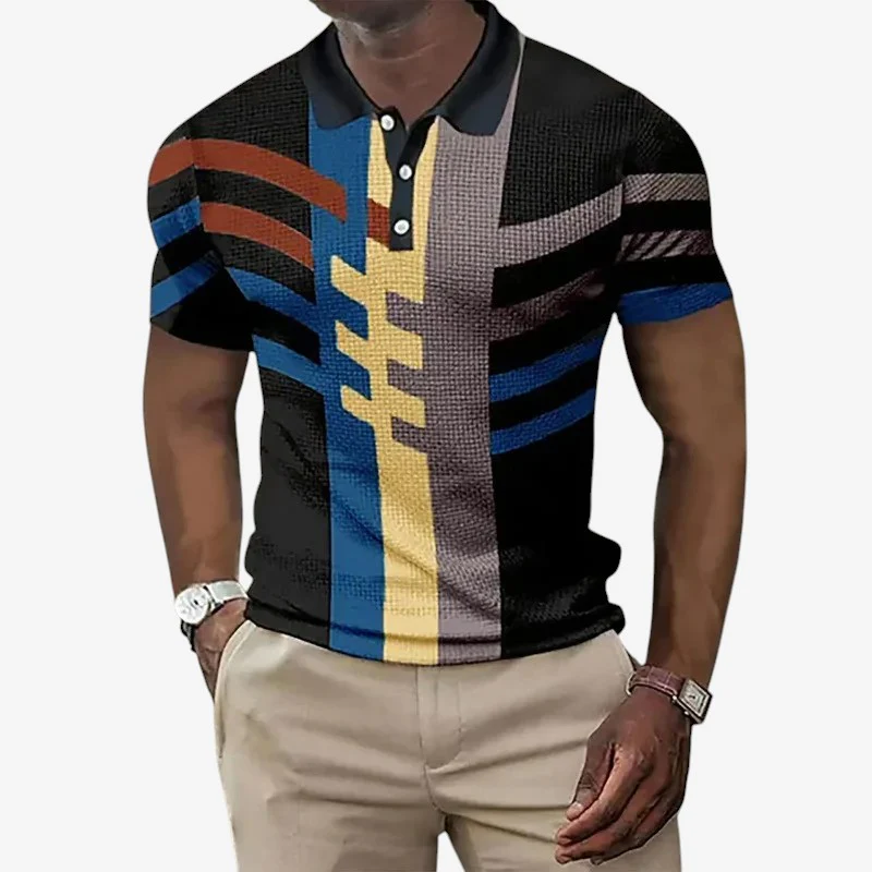 Chemise imprimée manches courtes col replié