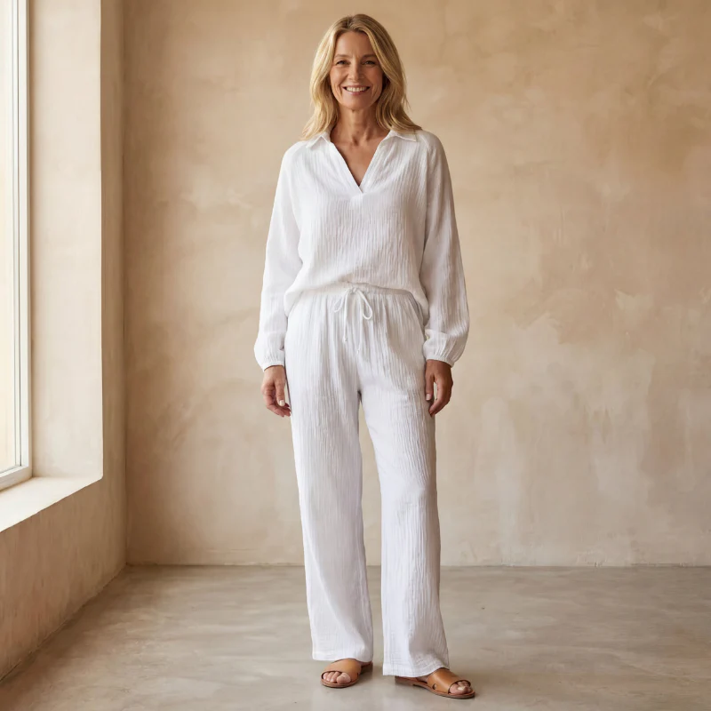 Ensemble 2 Pièces avec Haut à Manches Longues et Pantalon Droit - Image 5