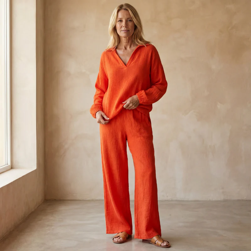 Ensemble 2 Pièces avec Haut à Manches Longues et Pantalon Droit - Image 8