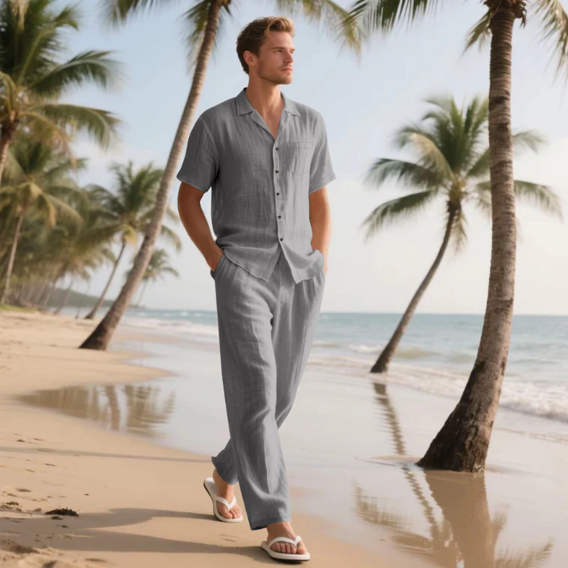 Ensemble deux pièces pour homme avec chemise et pantalon - Image 11
